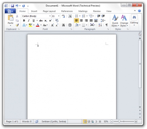 вид приложения office 2010