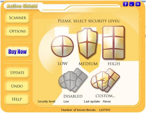 Основное окно Active Shield