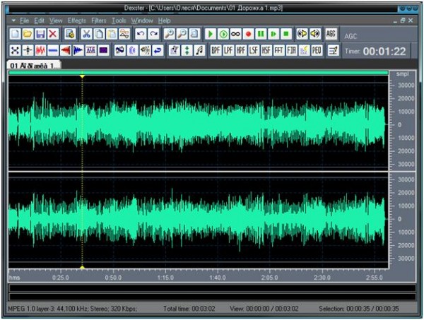 окно программы Dexter Audio Editor