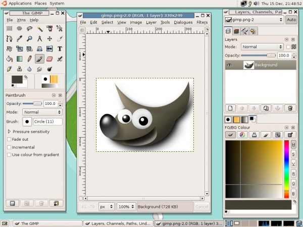 Интерфейс программы GIMP