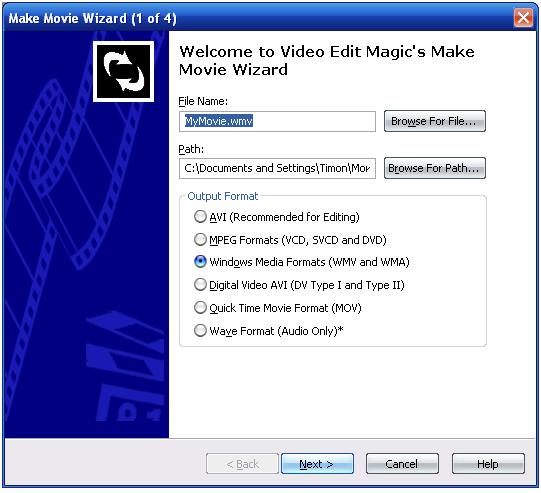 Make Movie Wizrd в Video Edit Magic