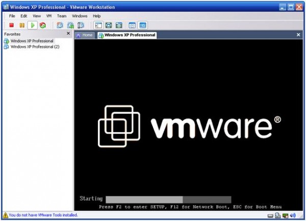 Запуск виртальной машины, VMware Workstation