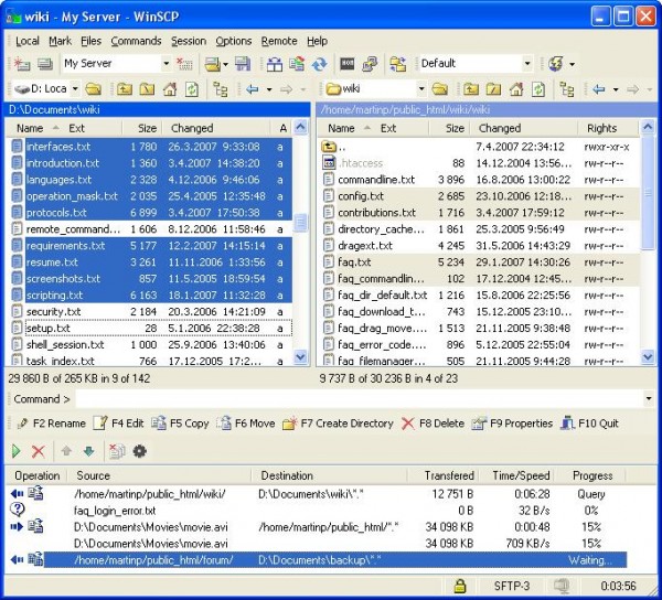 интерфейс WinSCP как в проводнике Norton commander